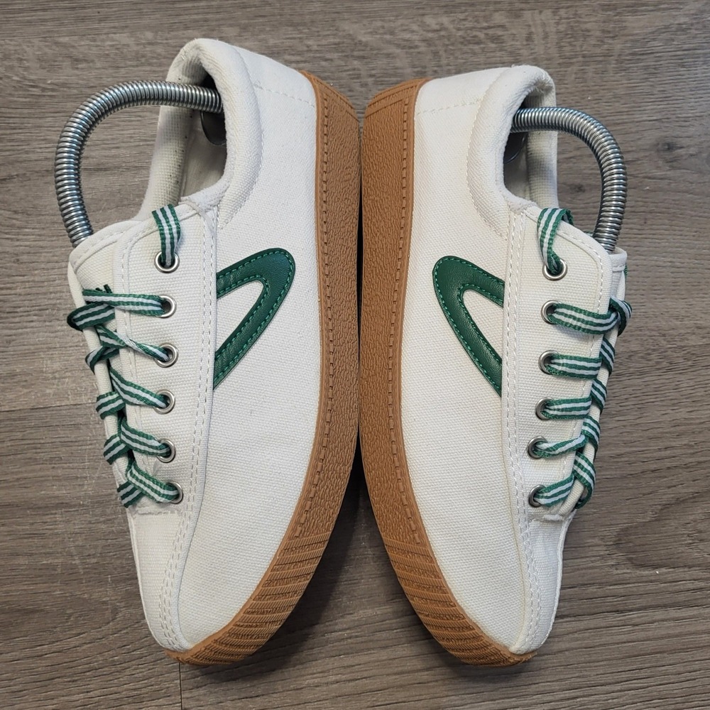 Tretorn Nylite Plus‎ Canvas Sneakers Mens White Green Low Top Tennis Shoes 6.5